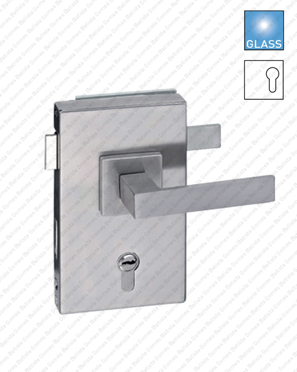 Fechadura para porta de vidro - para puxadores Rotativo / Rotativo